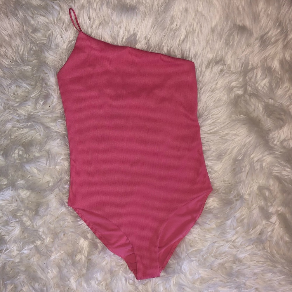 ASOS Weekday One Shoulder Swimsuit - Picture 3 of 6